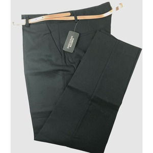 Forever 21 Women Size L Black Pants with Rose Gold Tone Belt 26in Inseam